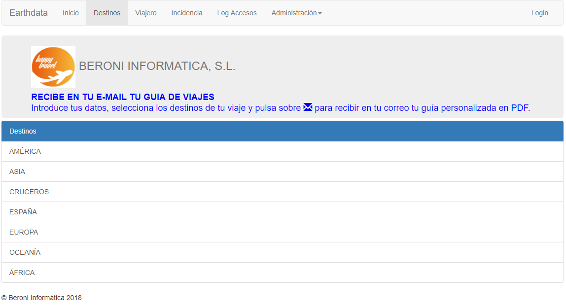 earthdata online generación guía turística personalizada para el viajero de la agencia de viajes