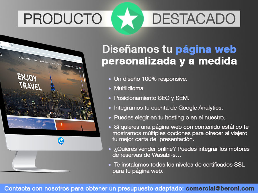 En Beroni diseñamos la página web para tu Agencia de Viajes