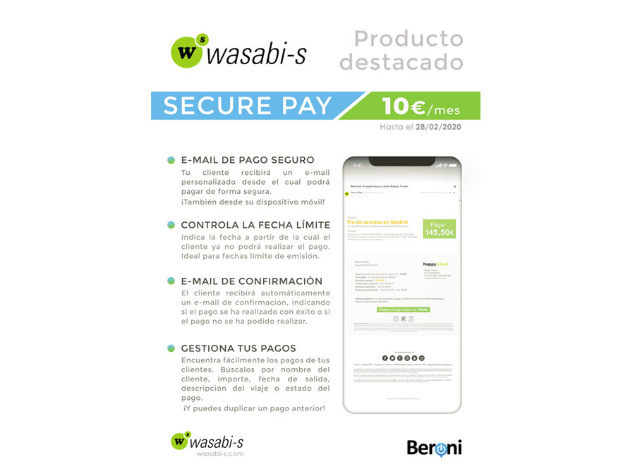 Te presentamos Secure Pay, la nueva herramienta de pago seguro que puedes incorporar a Wasabi-s